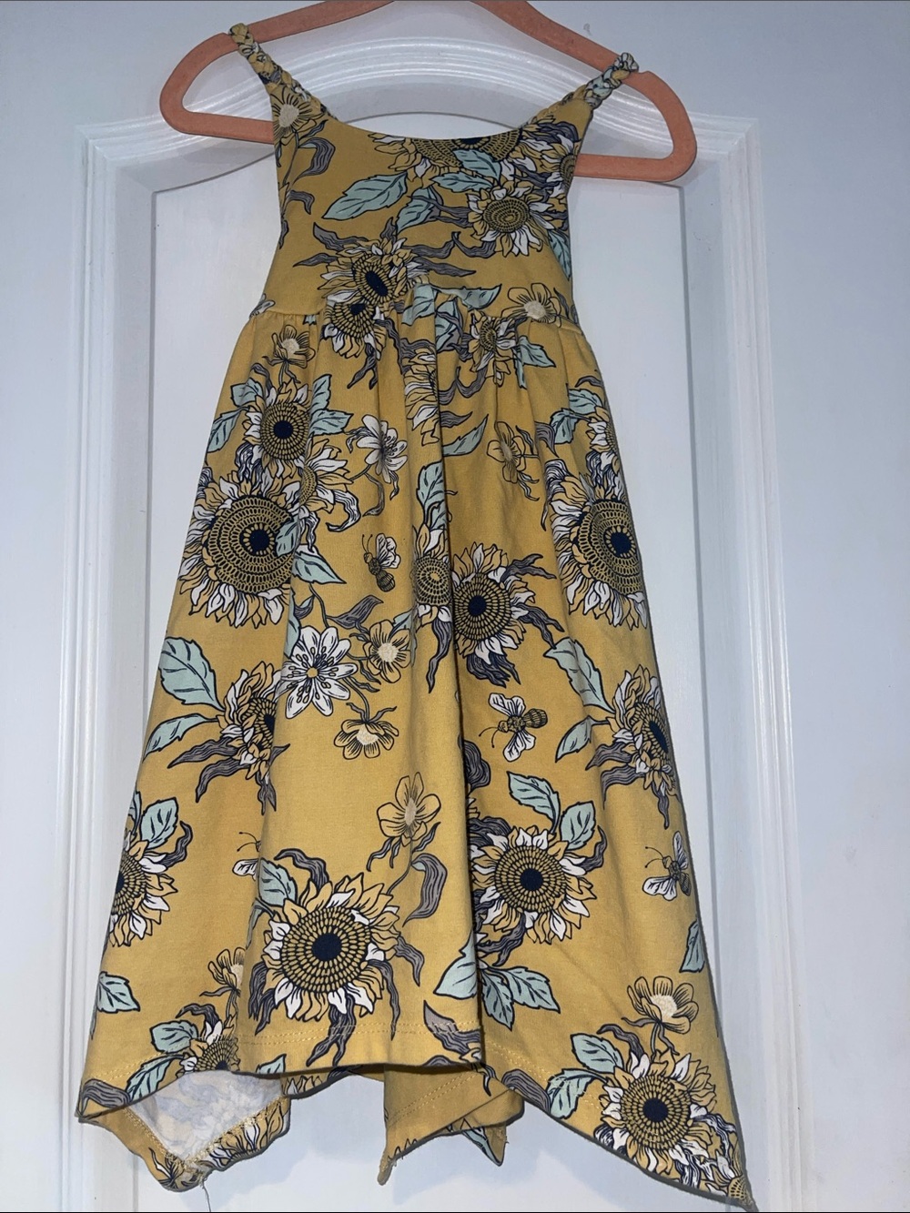 Artisan Ny Yellow Floral Sunflower Halter Dress for Kids